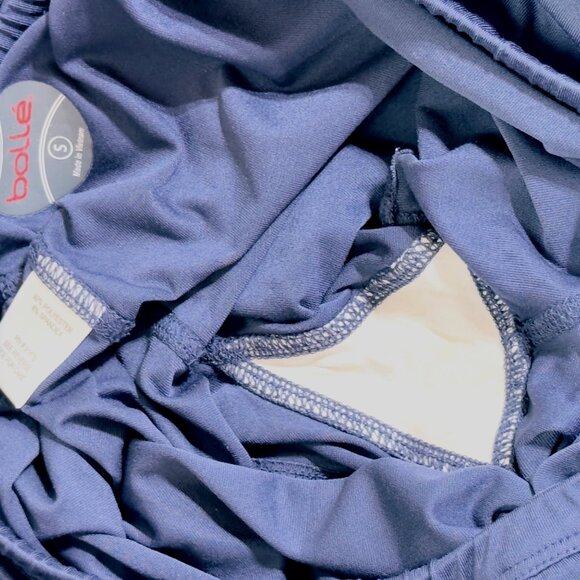 BOLLE Women's Blue Polyester Stretch Skort Skirt Over Shorts Tennis Size Small - Picture 6 of 9